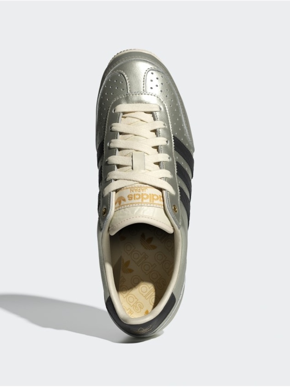 adidas Japan Silver with Black Stripe Low-Top Sneakers New In Box - Picture 3 of 5